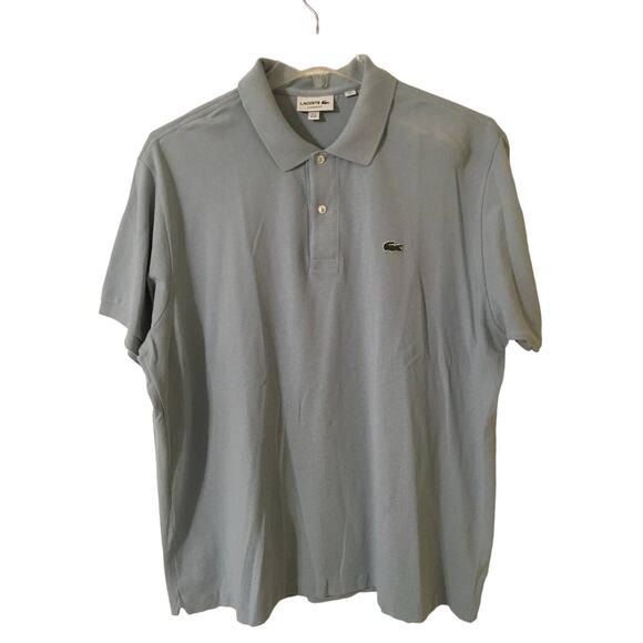 Lacoste Light Blue Gray Classic Fit FR 8 US 3XL 100% Cotton Pique' Polo Shirt - Picture 1 of 3
